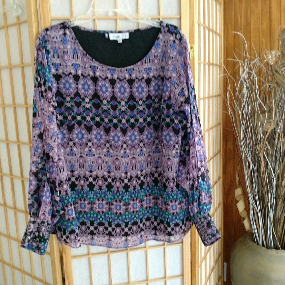 Women's Jennifer Lopez Multi Print Blouse